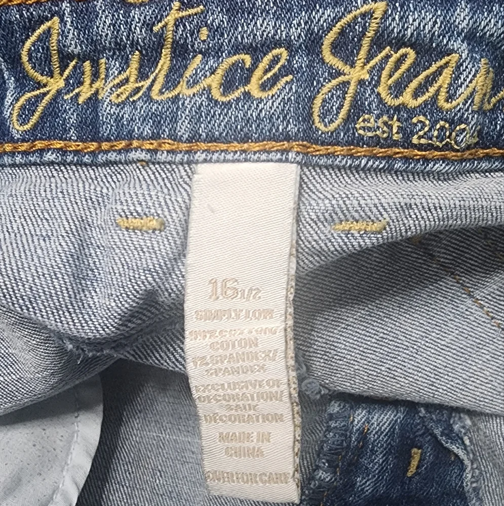 Justice‎ Jeans Shorts Size 16 1/2 Denim Girls Blue Casual C207